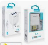 CARREGADOR ECOODA PARA IPHONE 6.1A 3 USB