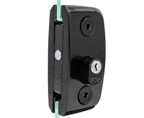 Fechadura 1520 Porta De Abrir Vidro Temperado Blindex Preto + AL